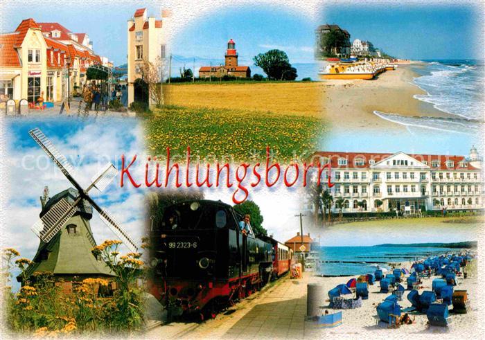 Kuehlungsborn Ostseebad Windmuehle Dampflock Strandbad Kurhaus Leuchtturm