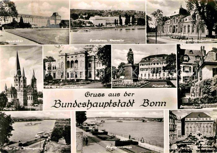 Bonn Rhein Universitaet Bundeshaus Poppelsdorfer Schloss Muenster Platz Beethove