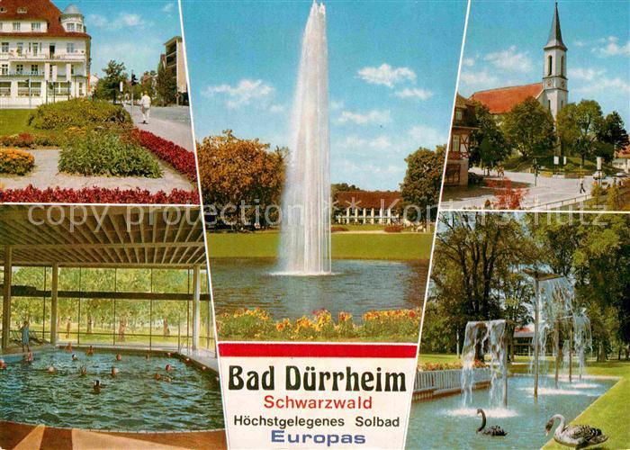 Bad Duerrheim Solbad Kurhaus Fontaene Kirche Schwanenteich