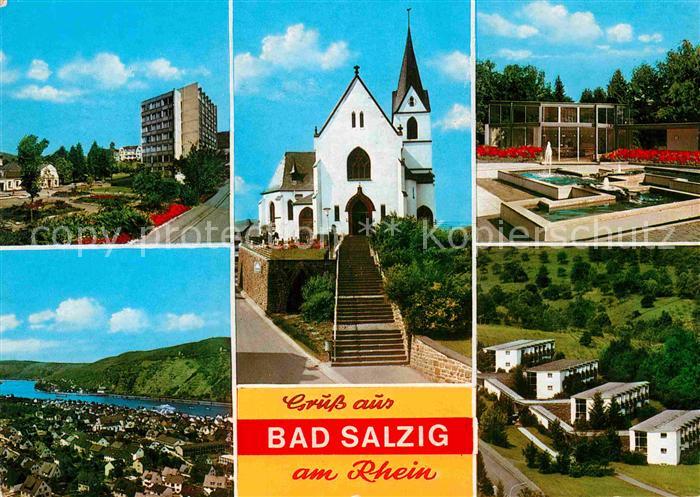 Bad Salzig Teilansicht Kirche Kurhaus Rhein Panorama