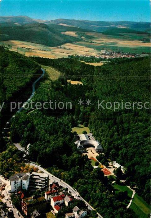 Bad Wildungen Fliegeraufnahme mit Wandelhalle und Reinhardshausen