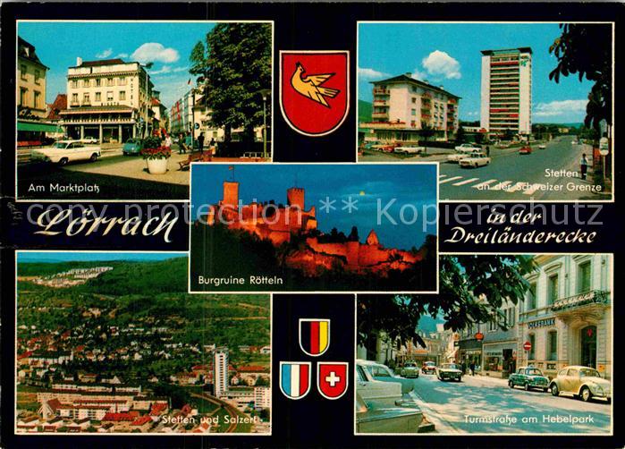 Loerrach Marktplatz Stetten Schweizer Grenze Salzerl Turmstrasse Hebelpark