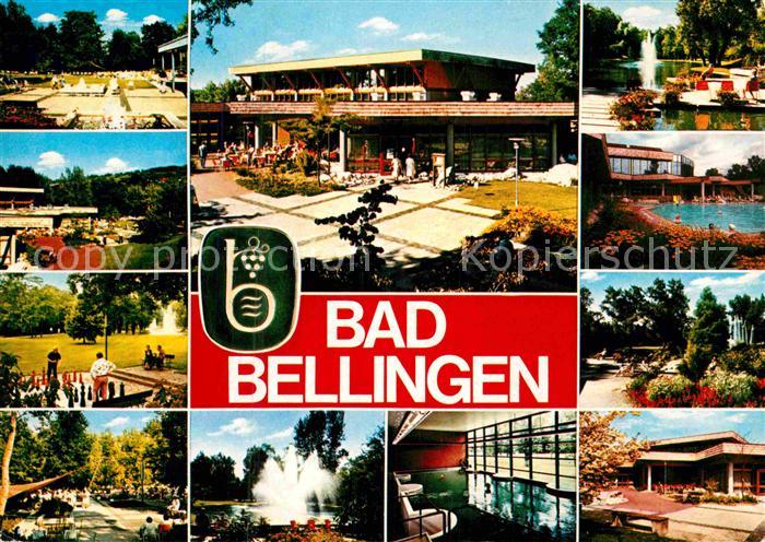 Bad Bellingen Kurhaus Kurpark Frei und Hallenbad Springbrunnen