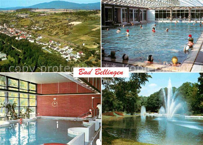 Bad Bellingen Fliegeraufnahme Hallen und Freibad Park Fontaene