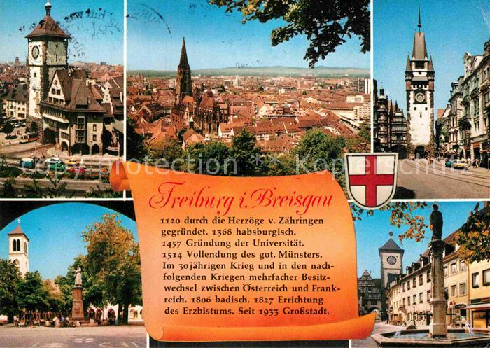 Freiburg Breisgau Schwabentor Muenster Martinstor Brunnen Oberlinden