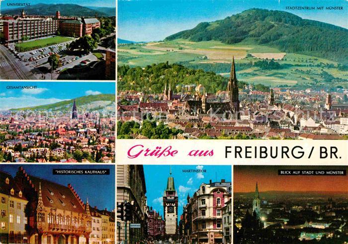 Freiburg Breisgau Universitaet Muenster Stadtblick Histor Kaufhaus Martinstor