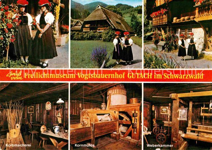 Gutach Schwarzwald Freilichtmuseum Vogtsbauernhof Korbmacherei Kornmuehle Weberk