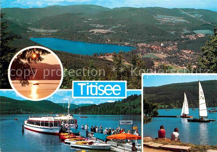 TITISEE Schwarzwald BW Fliegeraufnahme Bootsanlegestelle Segelpartie