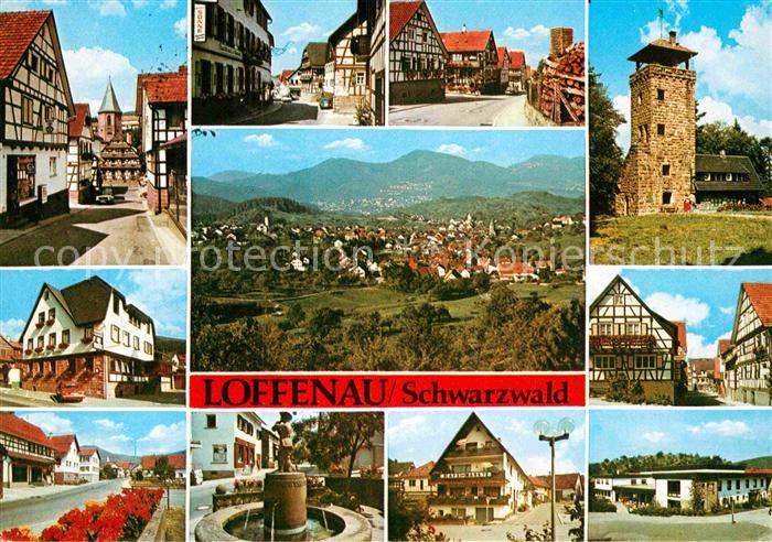 Loffenau Bad Herrenalb Teilansichten Panorama Aussichtsturm Brunnen