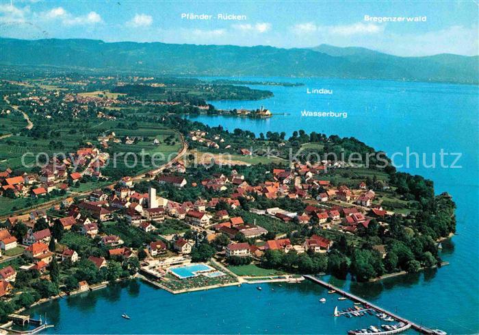 Nonnenhorn Fliegeraufnahme mit Wasserburg und Lindau