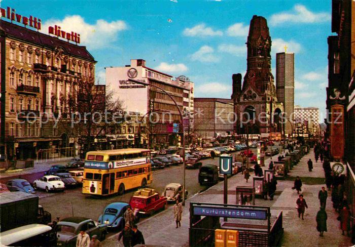 BERLIN CITY Kurfuerstendamm mit alter und neuer Gedaechtniskirche