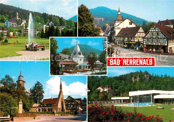 Bad Herrenalb Park Strassenpartie Kirche Thermalbad