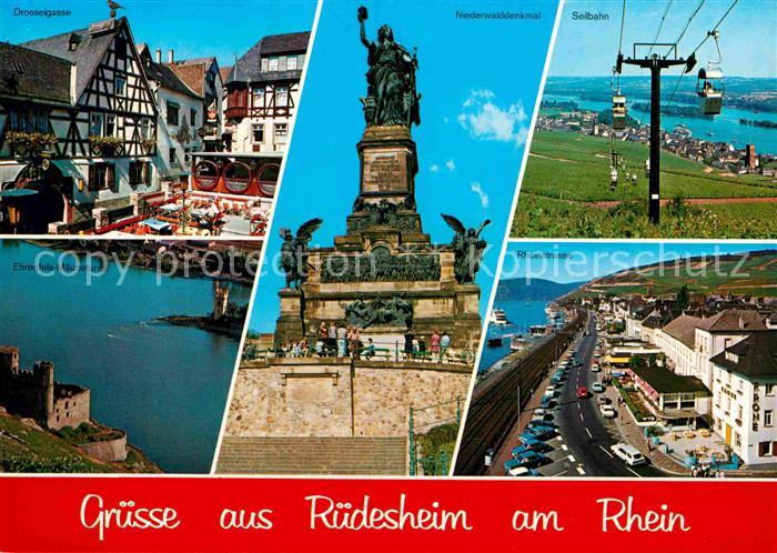 Ruedesheim Rhein Drosselgasse Niederwalddenkmal Seilbahn Ehrenfels Maeuseturm Rh