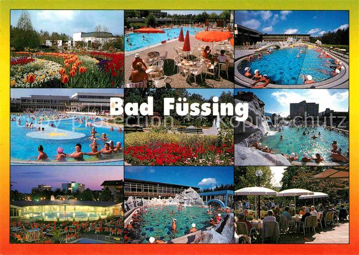 Bad Fuessing Kurpark Schwimmbaeder Kurhaus Terrasse