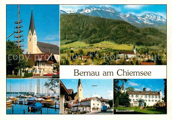 Bernau Chiemsee Kirche Panorama Yachthafen Bonnschloessl