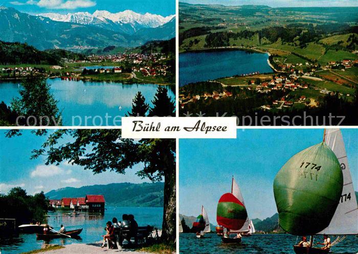 Buehl Alpsee panorama Bootshaeuser Segelregatta