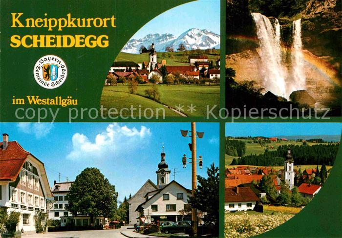 Scheidegg Allgaeu Panorama Wasserfall Stadtplatz Kirche
