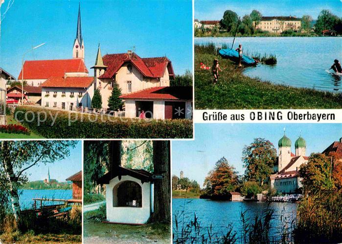 Obing Kirche Obinger See Badestrand Pestkapelle Schloss Seeon