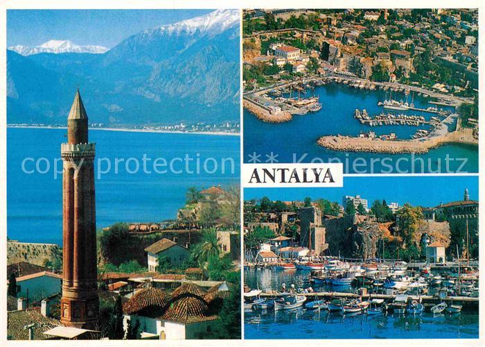 Antalya Minarett Fliegeraufnahme Bootshafen
