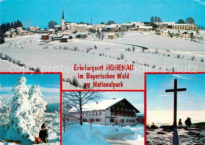 Hohenau Niederbayern Winterpanorama Nationalpark Bayerischer Wald Gipfelkreuz
