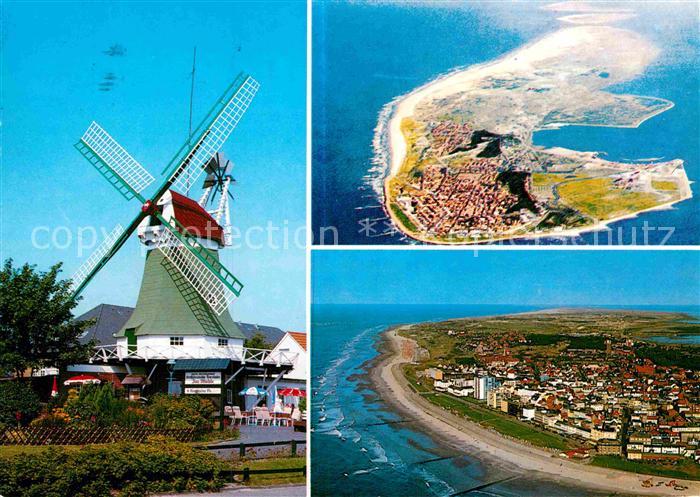 Norderney Nordseebad Windmuehle Nordseeinsel Fliegeraufnahme
