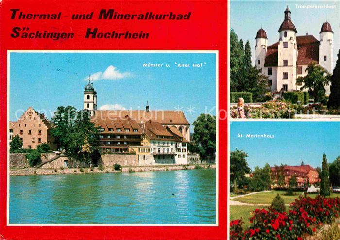 Bad Saeckingen Thermal und Mineralkurbad am Hochrhein Muenster Alter Hof Trompet