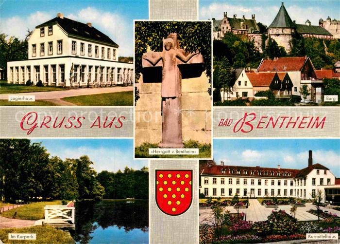 Bentheim Bad Logierhaus Kurpark See Burg Kurmittelhaus Statue Hergott von Benthe