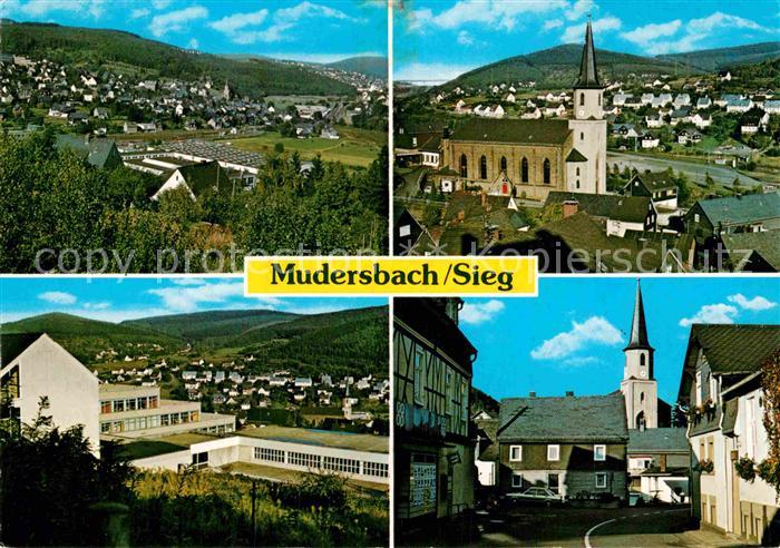 Mudersbach Sieg Panorama Kirche Hauptstrasse