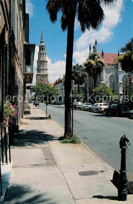 Charleston South Carolina Along Church Street Dock Street Theatre St Philips Epi