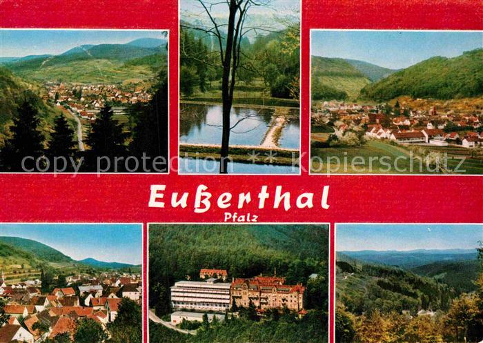 Eusserthal Luftkurort im Pfaelzer Wald Autorennstrecke Forellenzucht Kirche Sana