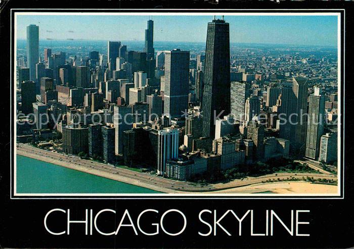 Chicago Illinois Skyline and Lake Michigan aerial view
