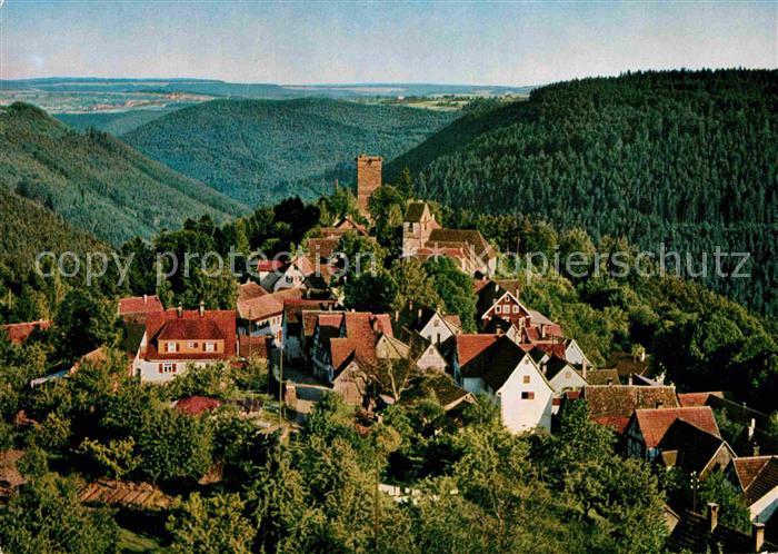 Zavelstein Panorama Kleinste Stadt Wuerttembergs im Schwarzwald