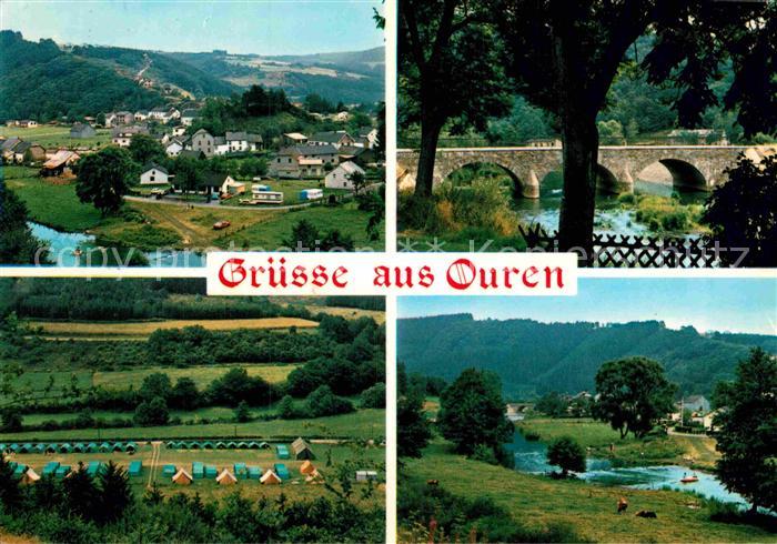 Ouren Panorama Campingplatz Steinbruecke Partie am Fluss