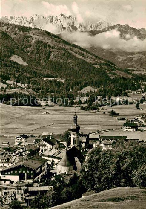 Reit Winkl Panorama mit Blick zum Wilden Kaiser Kaisergebirge