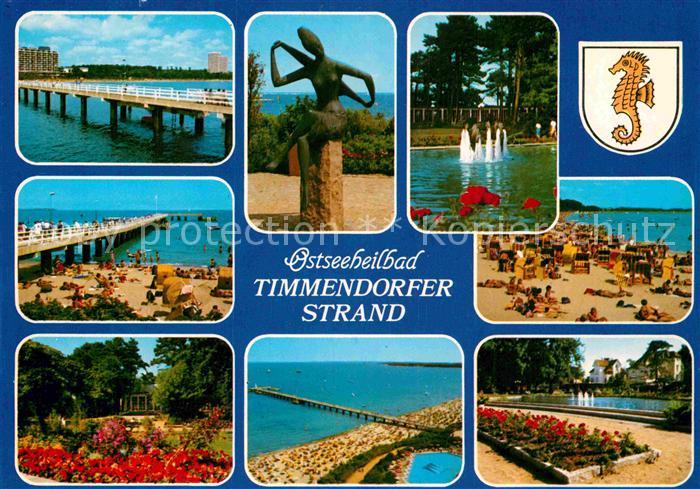 Timmendorfer Strand Ostseeheilbad Seebruecke Strand Park Statue Parkanlagen