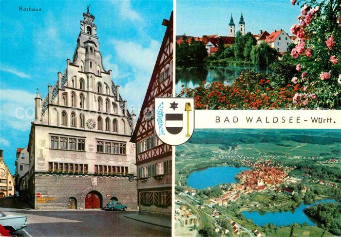 Bad Waldsee Rathaus Stadtsee Kirche Baumbluete Moorheilbad Fliegeraufnahme