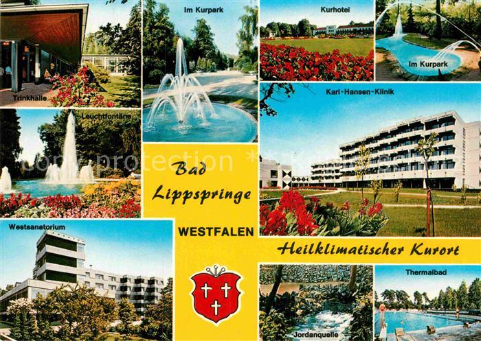 Bad Lippspringe Trinkhalle Kurpark Kurhotel Karl Hansen Klinik Fontaene Sanatori