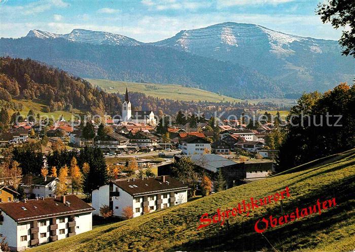 Oberstaufen Oberallgaeu Bayern Schrothkurort mit Rindalphorn und Hochgrat Allga
