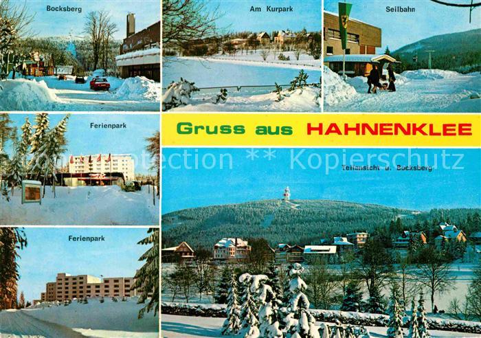 Hahnenklee-Bockswiese Harz Winterpanorama mit Bocksberg Ferienpark Kurpark Seilb