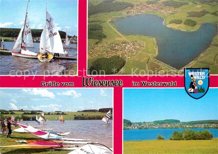 Stahlhofen Westerwald Wiesensee Wassersport Segeln Windsurfen Fliegeraufnahme