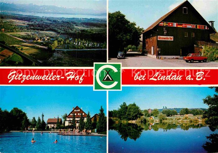 Lindau Bodensee Camping Gitzenweiler Hof See Freibad Alpenkette Fliegeraufnahme