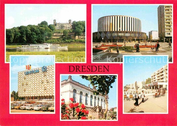 DRESDEN Elbe Pionierpalast Filmtheater Prager Strasse Centrum Warenhaus Verkehrs