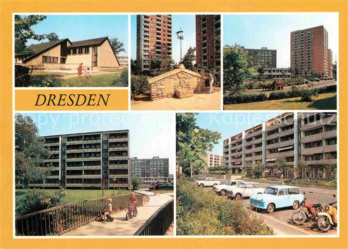 DRESDEN Elbe Gemeindezentrum Palitzsch Brunnen Teilansicht Finsterwalder Strasse