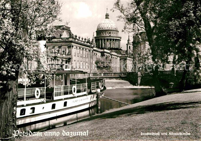 Potsdam anno dazumal Stadtschloss und Nikolaikirche Ausflugsdampfer