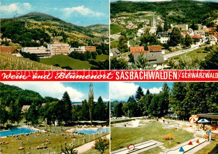 Sasbachwalden Panorama Wein und Blumenort im Schwarzwald Freibad Minigolf