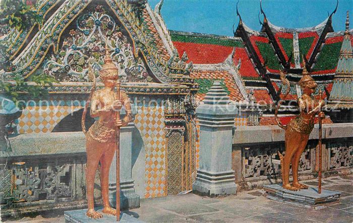 Bangkok Kinarees guarding an entrance in the Emerald Buddha Temple