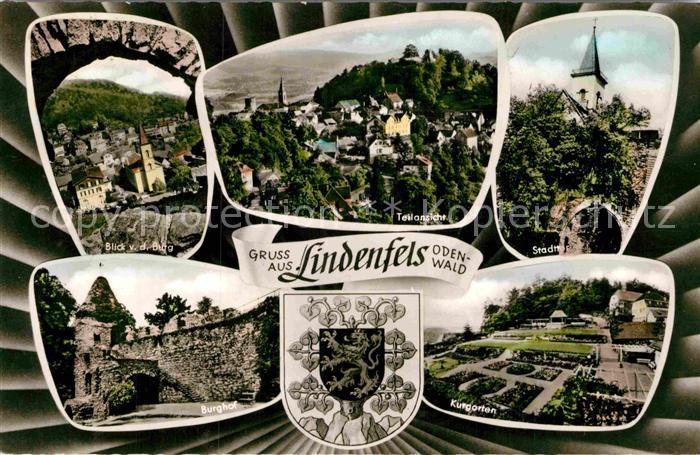 Lindenfels Odenwald Burgblick Teilansicht Stadttor Burghof Kurgarten