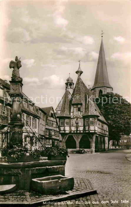 Michelstadt Rathaus Marktbrunnen