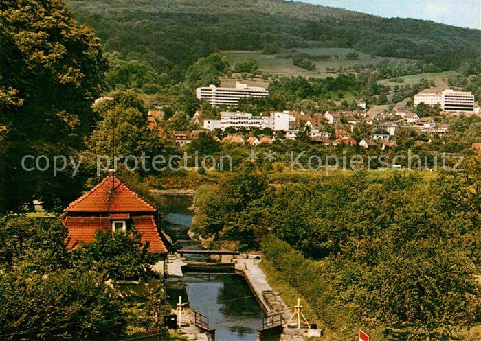 Bad Sooden-Allendorf Werra Schleuse Kurklinik Sonnenberg und Wicker Sanatorium