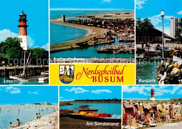 Buesum Nordseebad Leuchtturm Fliegeraufnahme Kurpark Strandpartien